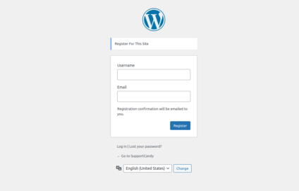 WordPress default registration