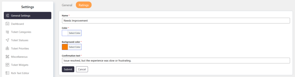 satisfaction survey add rating
