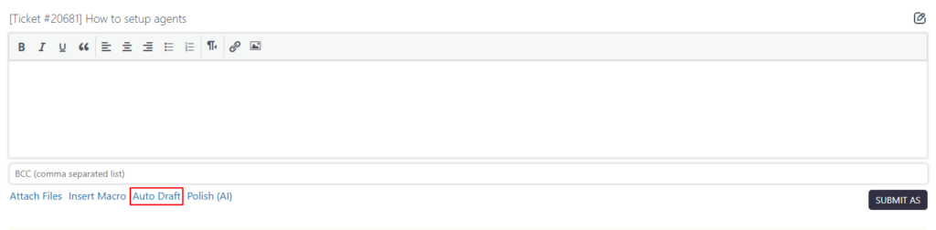 AI auto draft reply action button